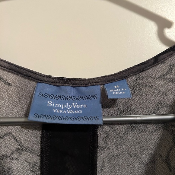 Vers Wang grey floral fitted waist swoop neck dress sleeveless - Picture 2 of 2